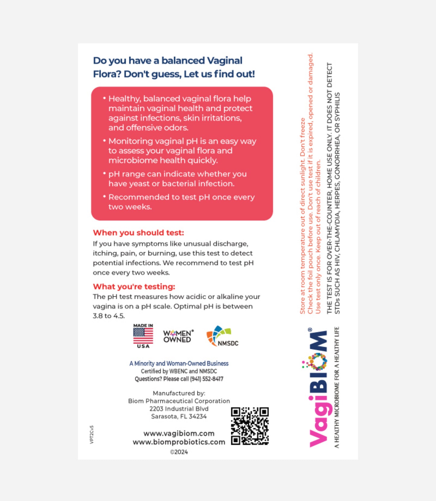 Vaginal pH Tester kit