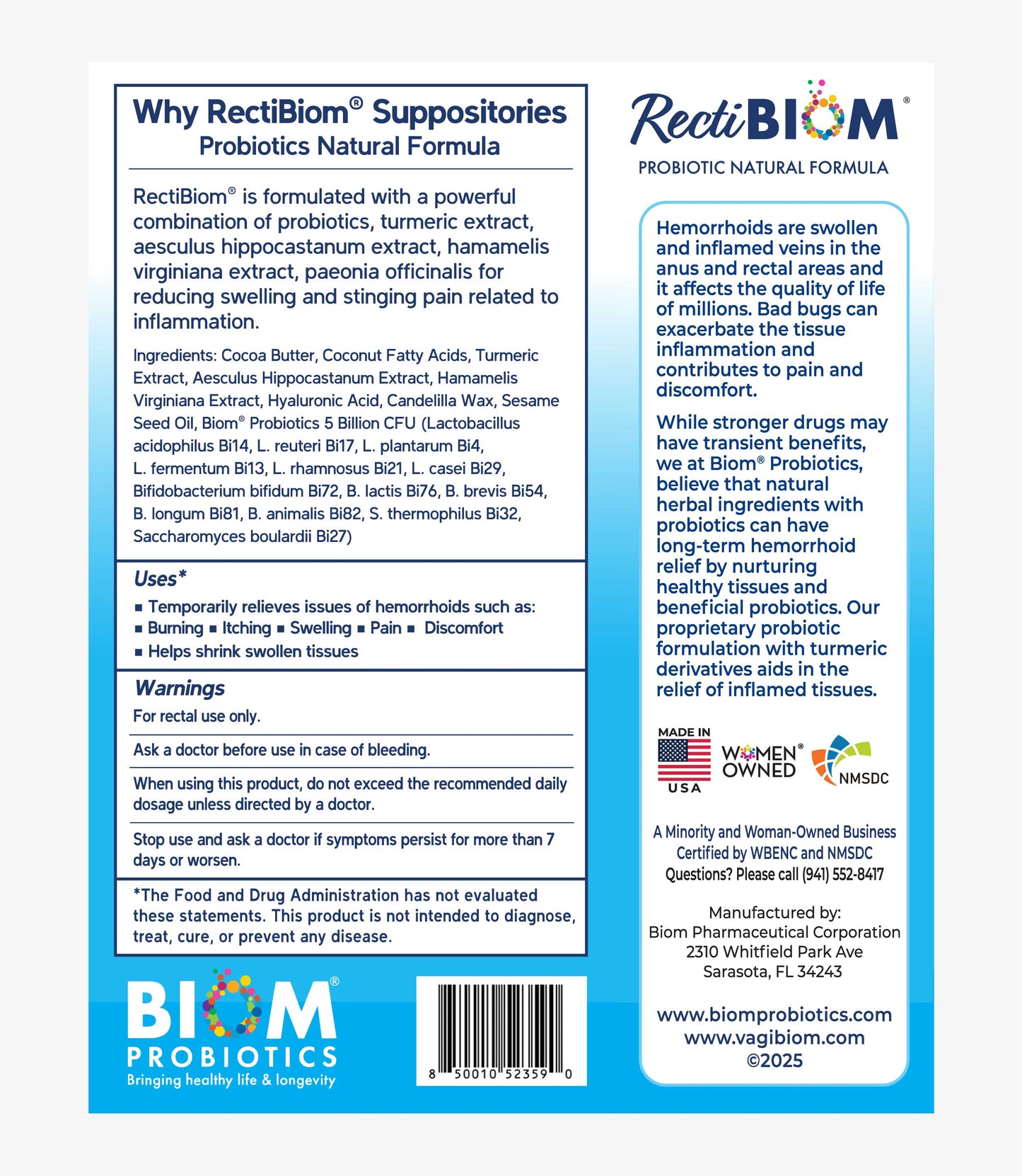 Hemorrhoid Relief Probiotic Suppositories