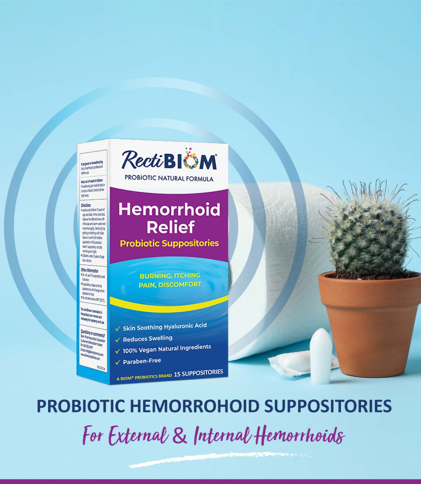 Hemorrhoid Relief Probiotic Suppositories