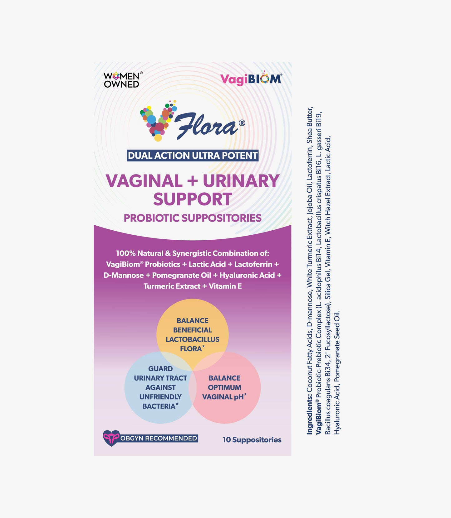 Vaginal + Urinary Support Probiotic Suppositories