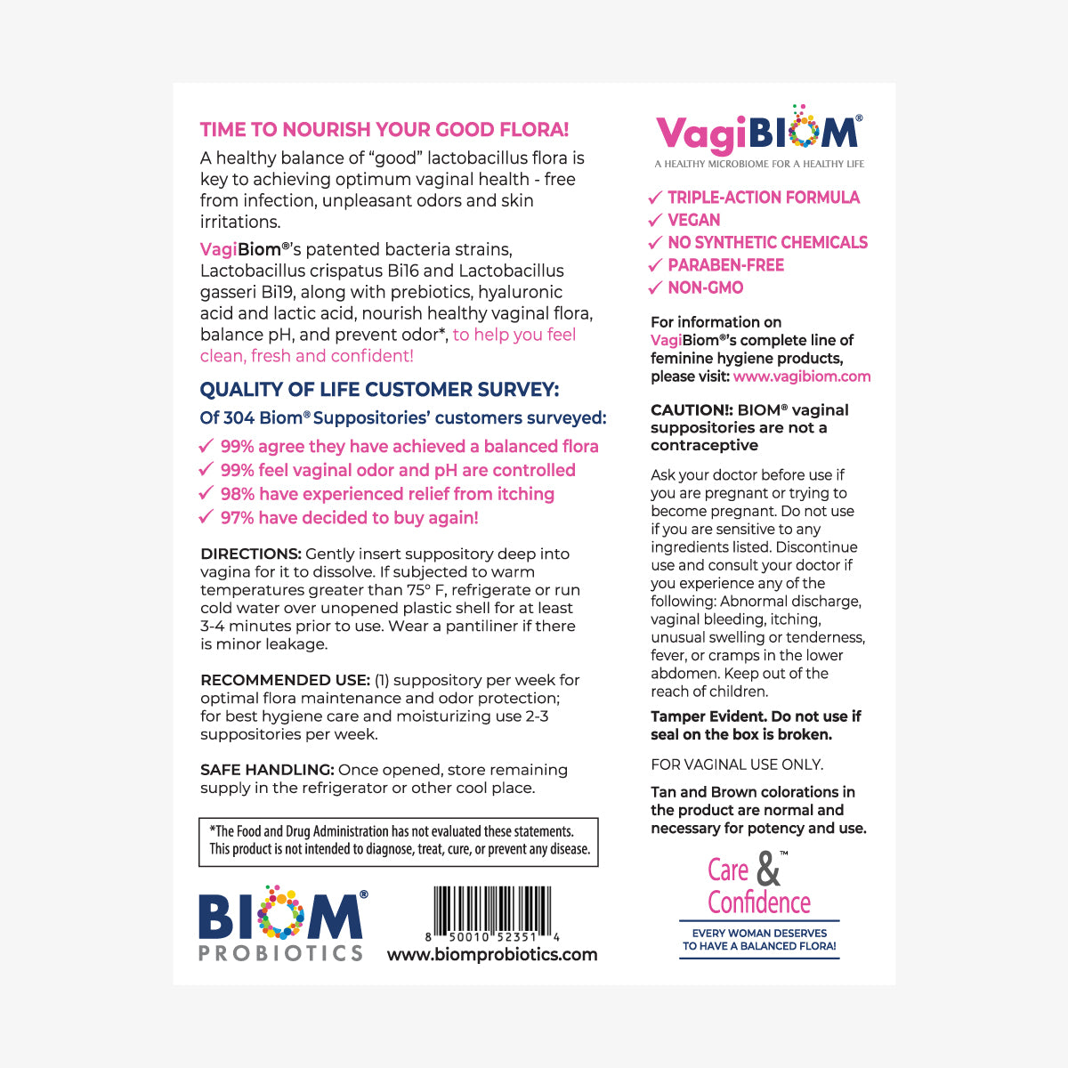 Vaginal Probiotic Suppository-Fragrance-free 15