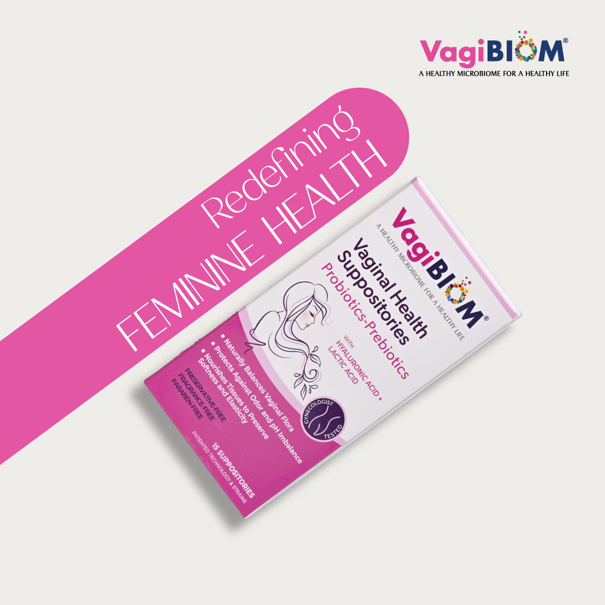 Vaginal Probiotic Suppository-Fragrance-free 15