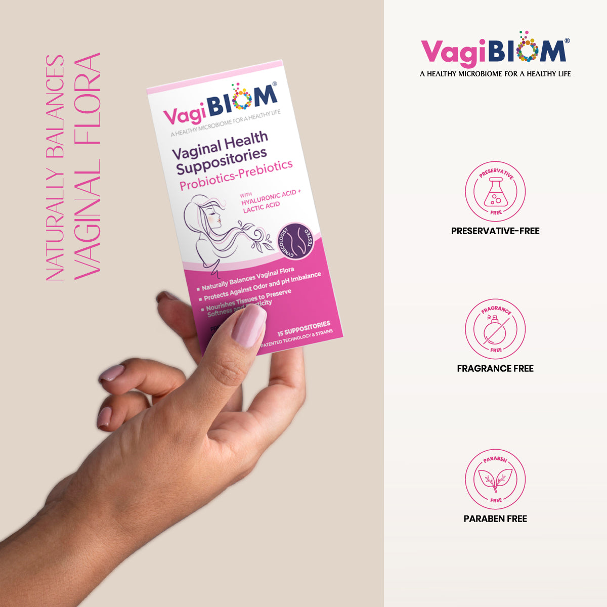 Vaginal Probiotic Suppository-Natural 15