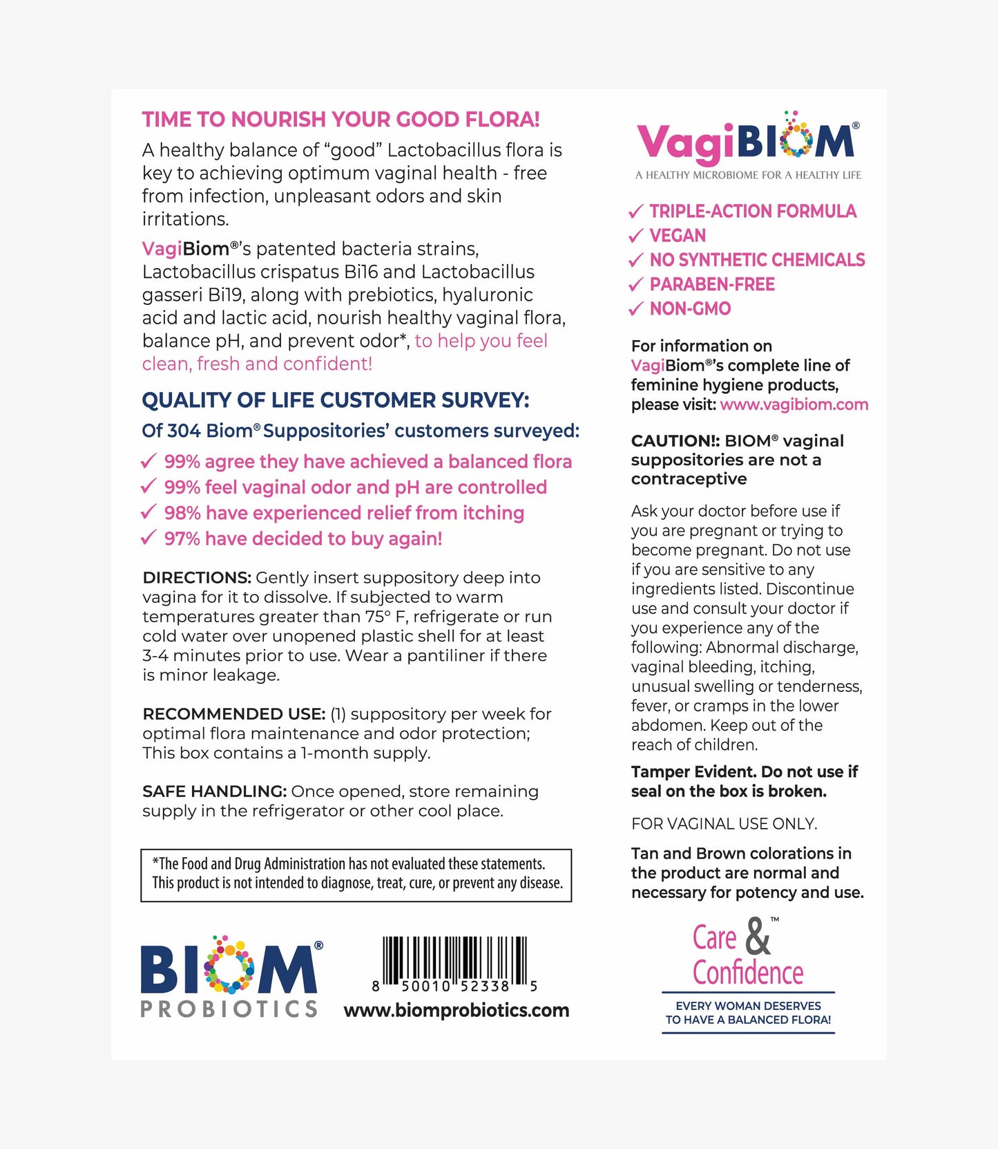 Vaginal Probiotic Suppository-Fragrance-free