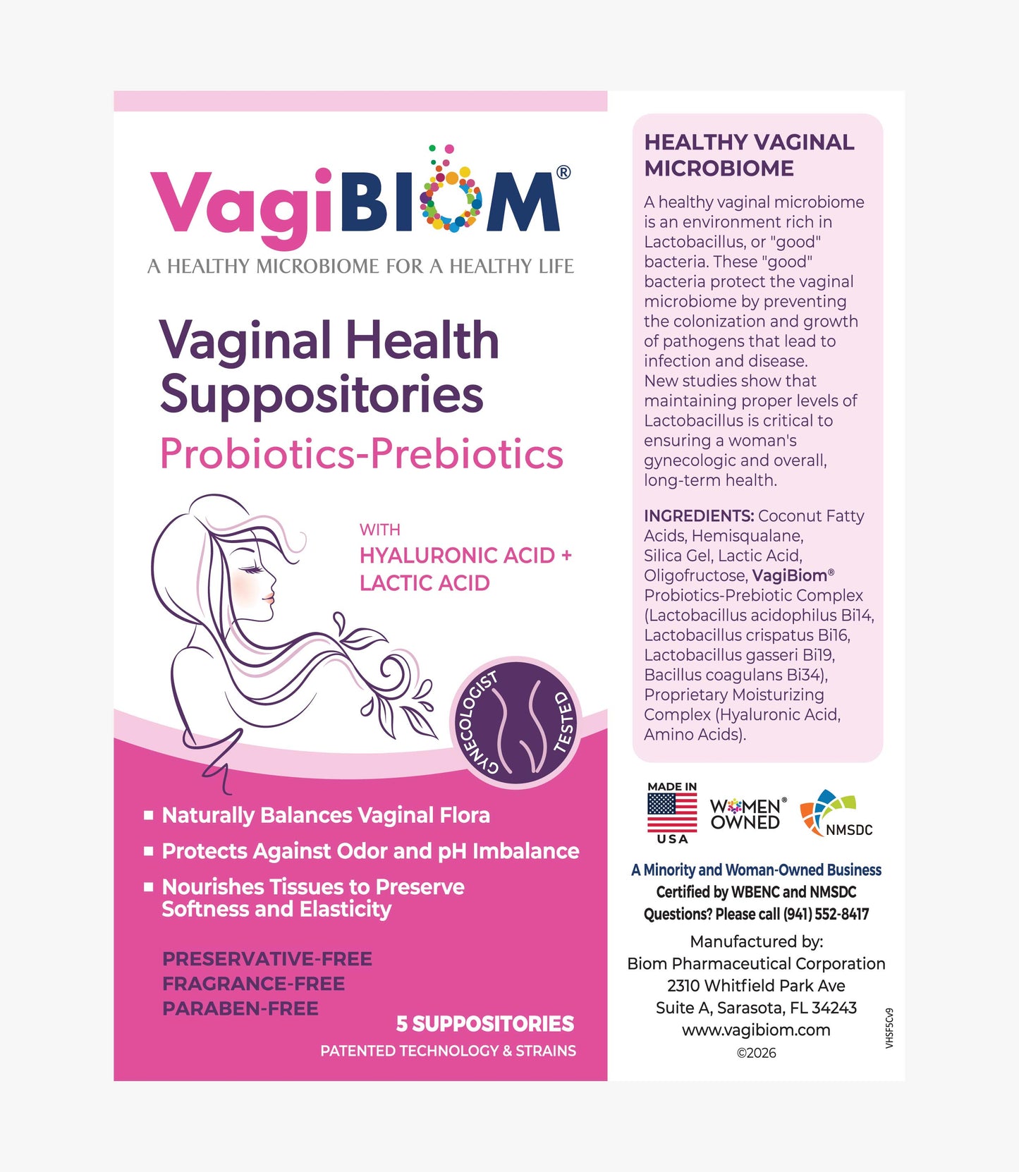 Vaginal Probiotic Suppository-Fragrance-free