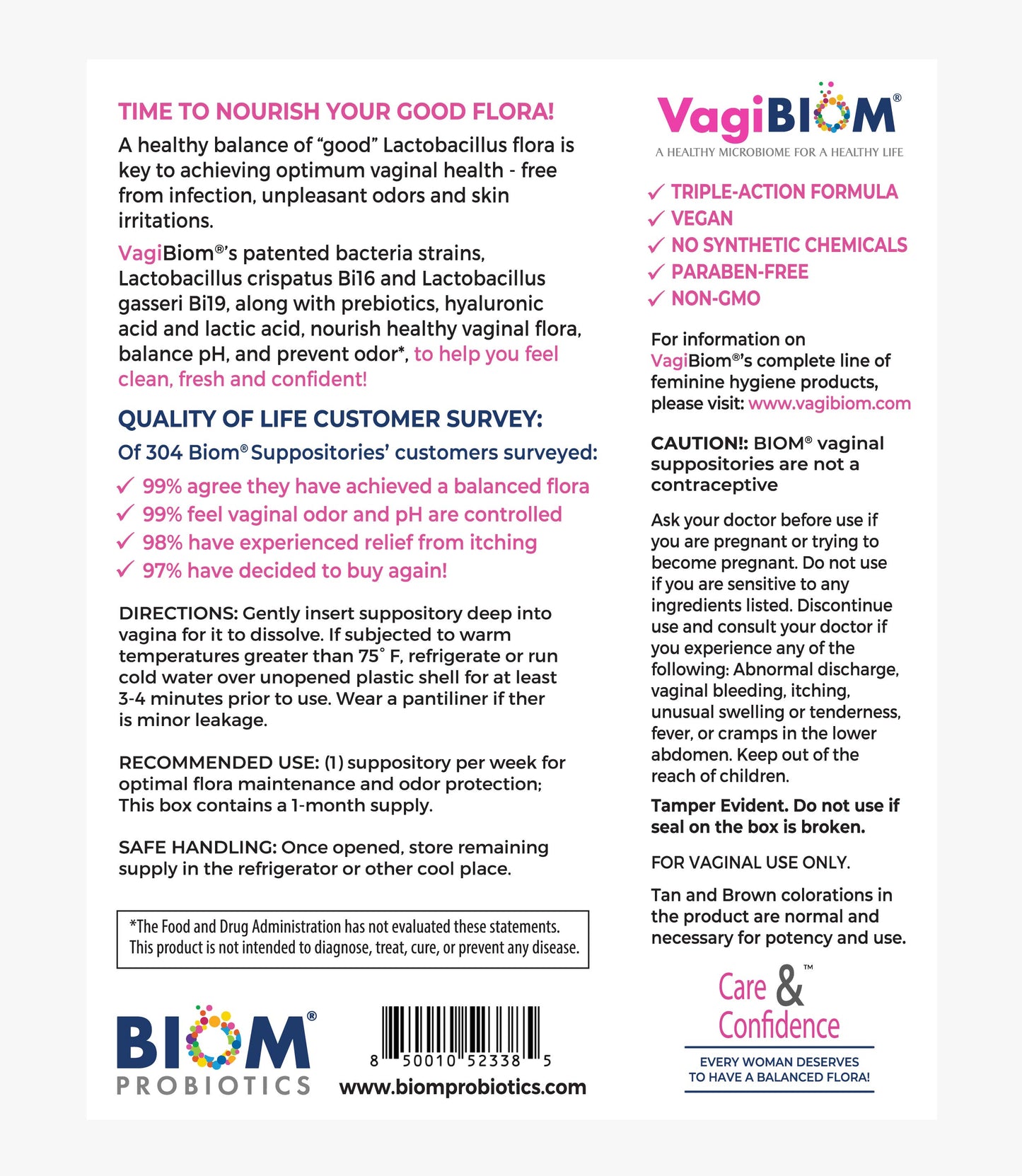 Vaginal Probiotic Suppository-Fragrance-free