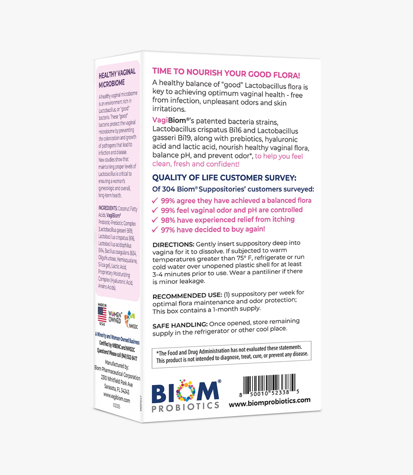 Vaginal Probiotic Suppository-Fragrance-free