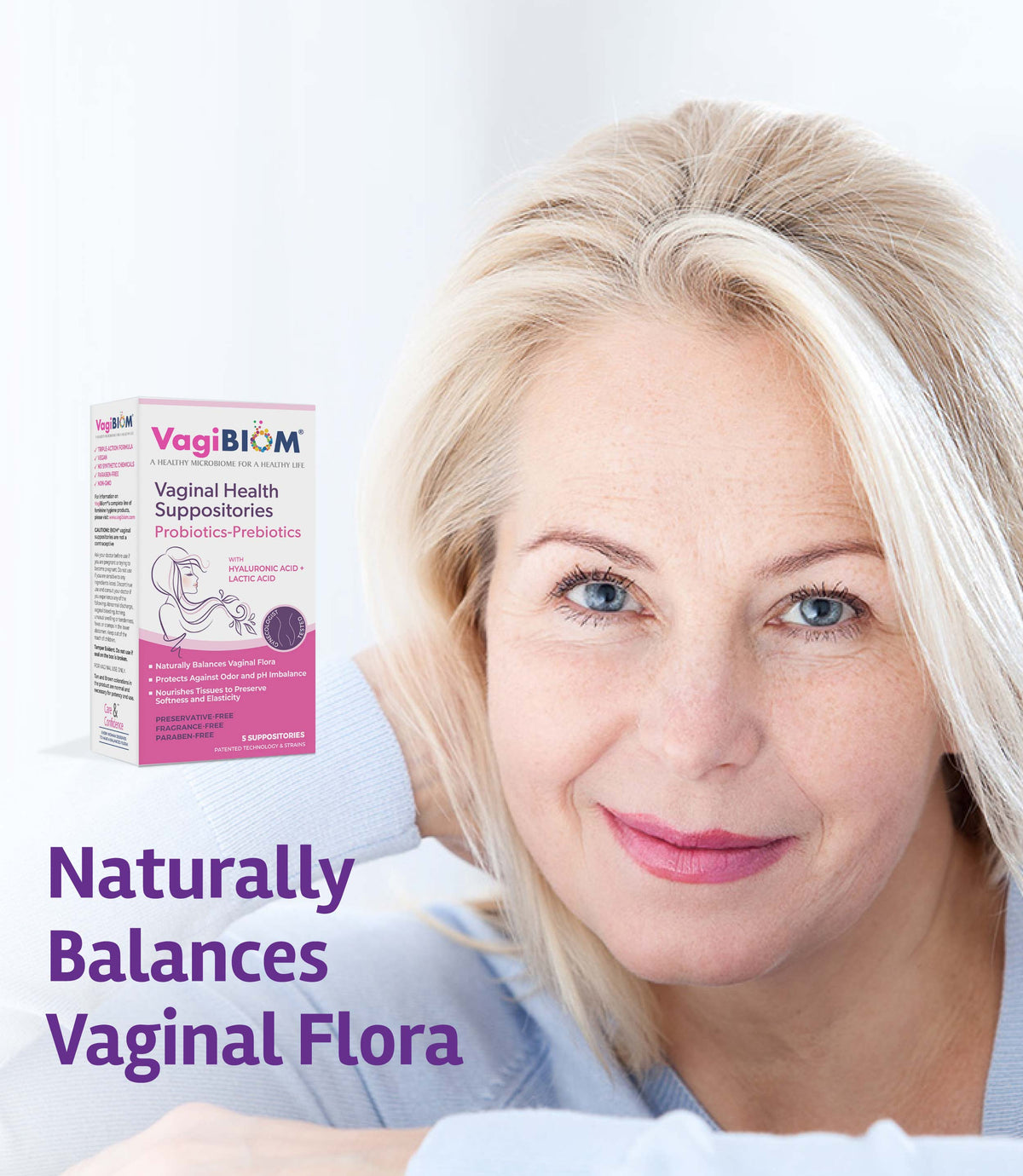 Vaginal Probiotic Suppository – Fragrance-Free – Vagibiom