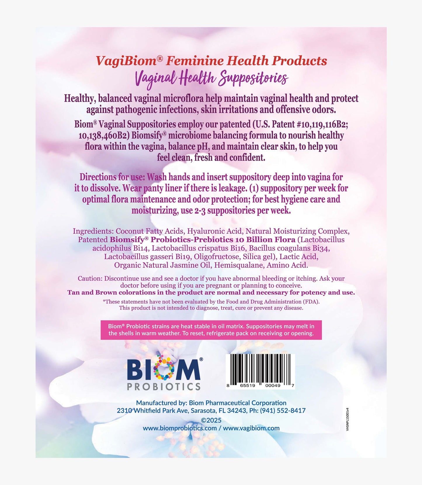 Vaginal Probiotic Suppository-Natural