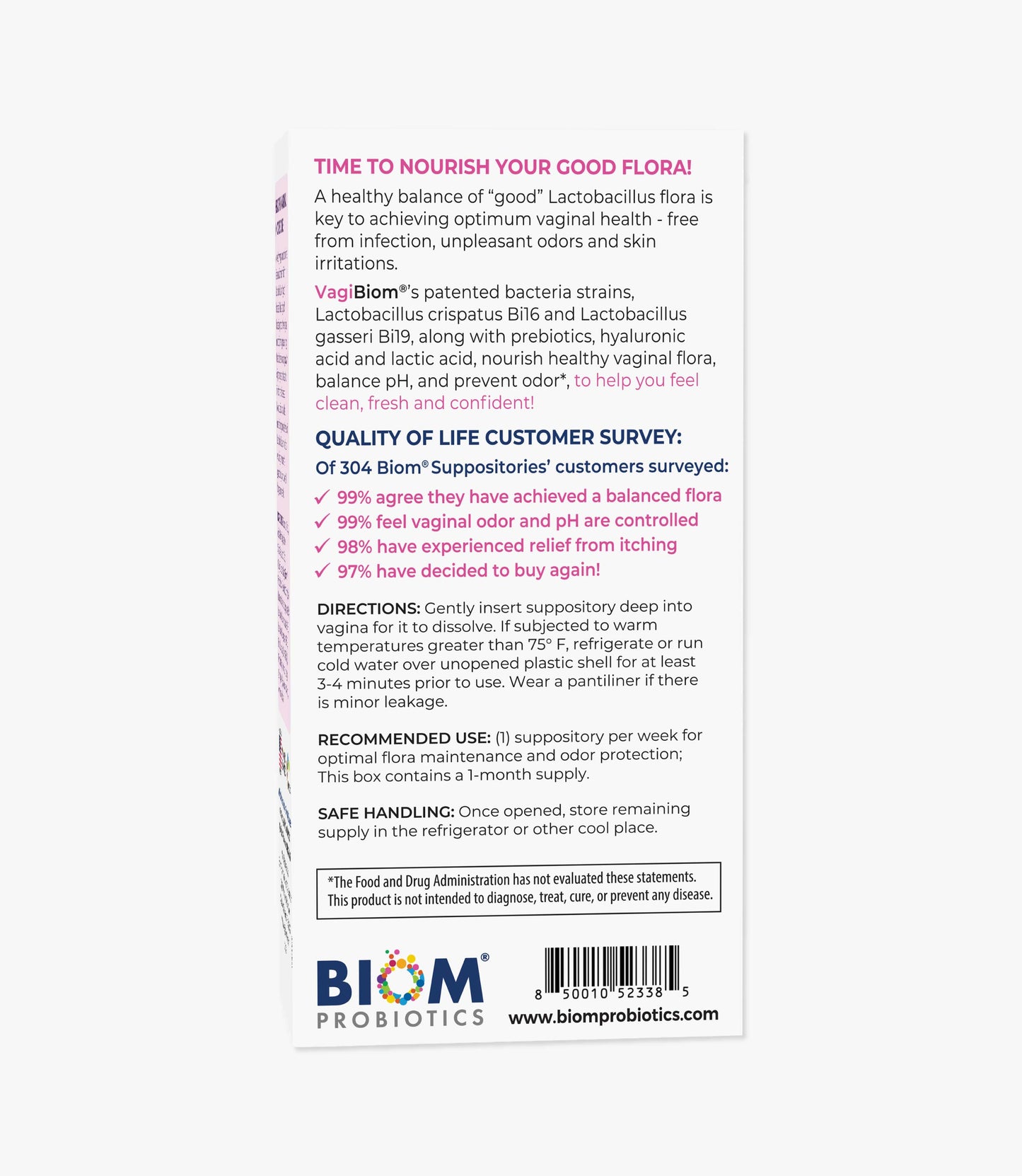 Vaginal Probiotic Suppository-Fragrance-free