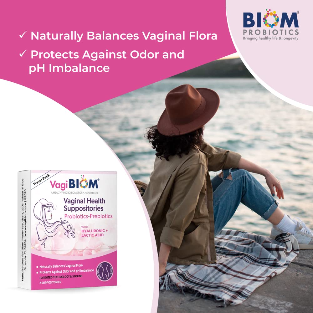 VagiBiom Probiotics Suppository Travel Pack & Vaginal pH Test