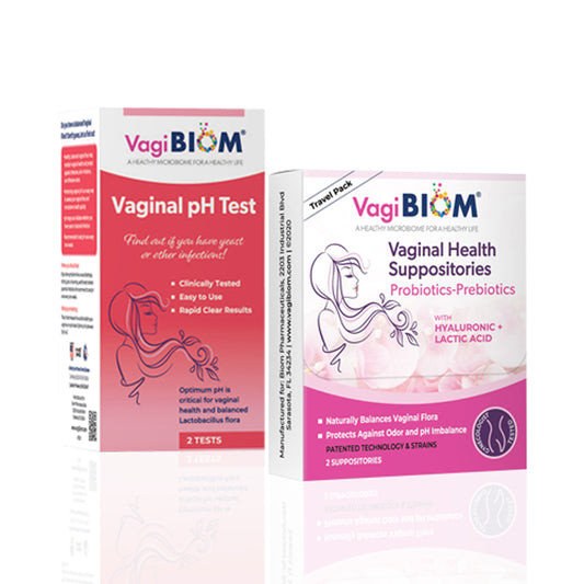 VagiBiom Probiotics Suppository Travel Pack & Vaginal pH Test